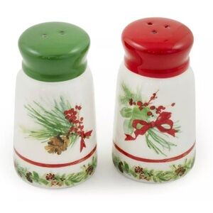 Holiday Ceramic Salt & Pepper Shakers, 3 x 3-Inches, Peace Tree